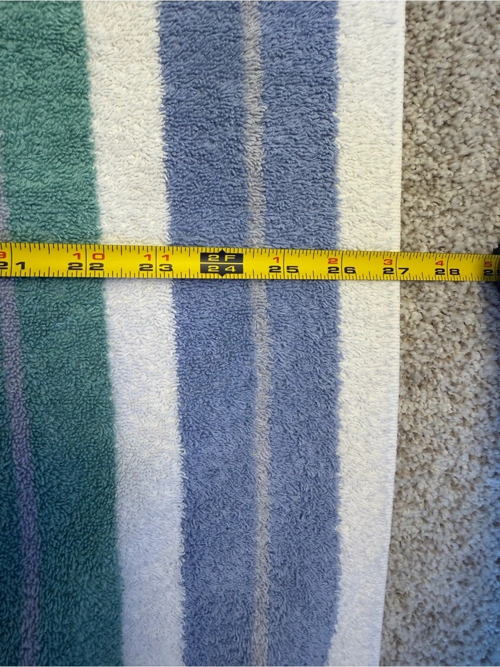 Vintage Striped Terry Bath Towels Set 2 Cannon Multicolor Blue Pink Green
